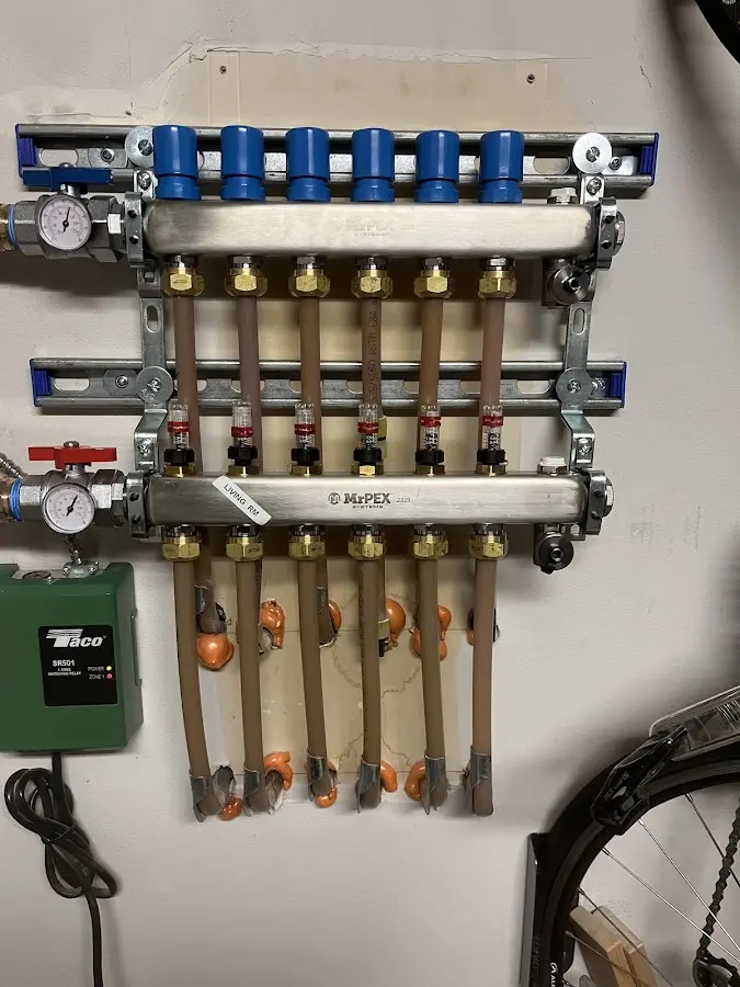 Plumber performing Gas Leak Detection at a residential property in Ellsworth